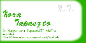 nora tapaszto business card